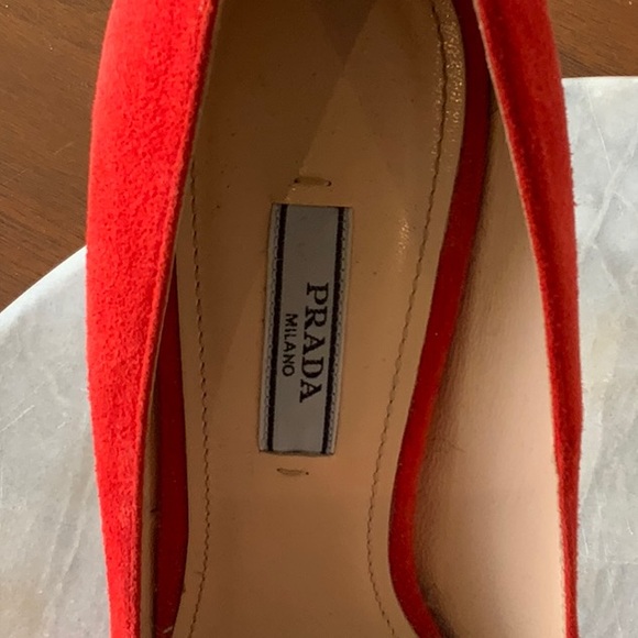 Prada Orange Suede Heels - Picture 3 of 12